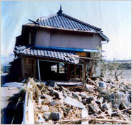 図：高潮で全壊した住家